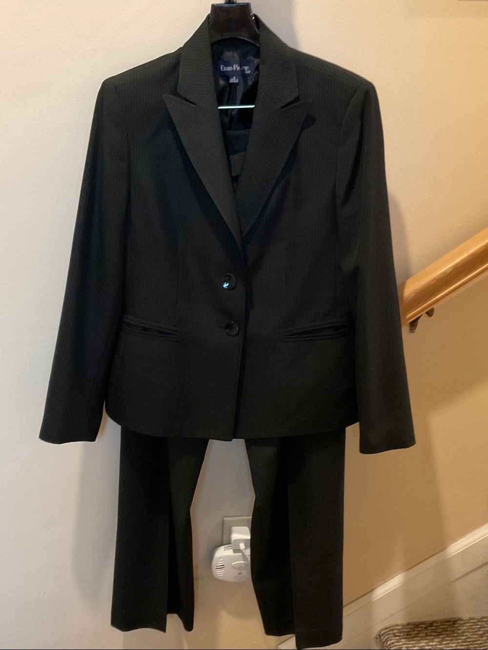Evan Picone Black Pinstripe Women's Two-Piece Suit